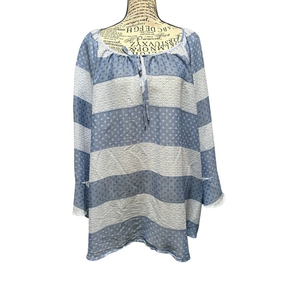 Fred David Tunic Plus 3X  Elastic Cuff Career Coastal Grandma Festival Boho - Picture 1 of 6